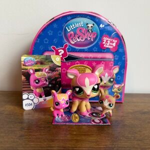 New Littlest Pet Shop LPS 501 Mommy Baby Deer Fawn Set Babies Twins Cute